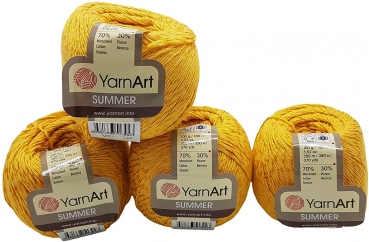 YarnArt Summer  4 x 100 Gramm Wolle für Stricken und Häkeln, 70% merzerisierter Baumwolle und 30% Viskose