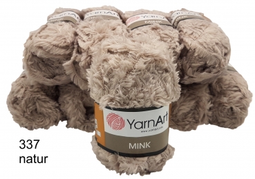 500 Gramm YarnArt Mink Plüschgarn einfarbig, Strickwolle Plüsch, Fransengarn