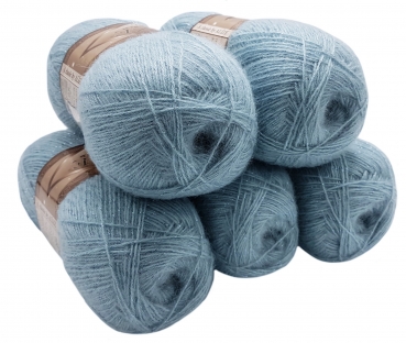 5 x 100 Gramm Alize Angora Gold einfarbig Simli,  Strick- und Häkelwolle mit 20% Wolle-Anteil und  Glitzer-Effekt, einfarbig