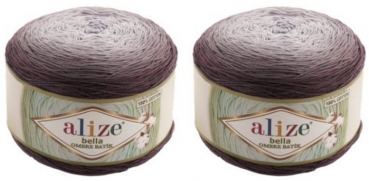 500 Gramm Alize Bella Batik Ombre Strickwolle Farbverlauf Ton in Ton, Strickgarn 100% Baumwolle