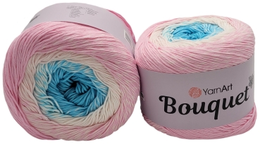 YarnArt Flowers Wolle, 500 G Knäuel – Mit Glitzer & Farbverlauf, 53% Baumwolle