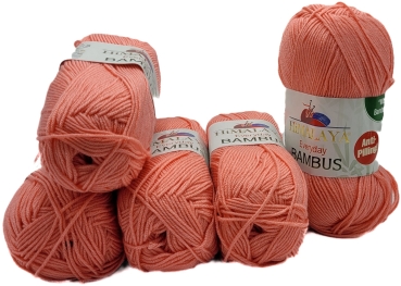 Hochwertige Wolle und Handarbeitszubehr - 500 Gramm Himalaya Bambus  Strickgarn einfarbig, Bambusgarn uni, 5 x 100 Gramm Strickwolle mit 20%  Bamboo