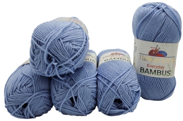 Hochwertige Wolle und Handarbeitszubehr - 500 Gramm Himalaya Bambus  Strickgarn einfarbig, Bambusgarn uni, 5 x 100 Gramm Strickwolle mit 20%  Bamboo