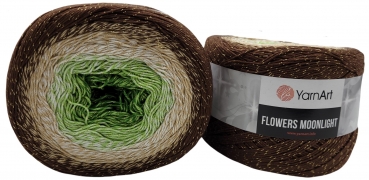 YarnArt Flowers Wolle, 500 G Knäuel – Mit Glitzer & Farbverlauf, 53% Baumwolle