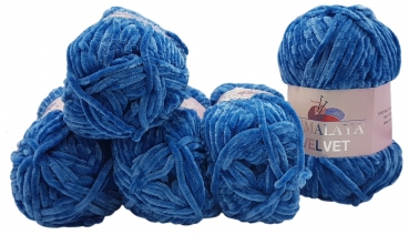 Himalaya Velvet Micro-polyester breiwol, 5 x 100 gram, fluweelachtige babywol, 500 gram wol (bruin 90037