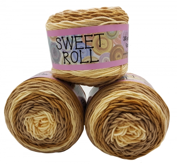 420 Gramm Himalaya Sweet Roll Strickwolle mit Farbverlauf, 3 x 140 Gramm Farbverlaufswolle