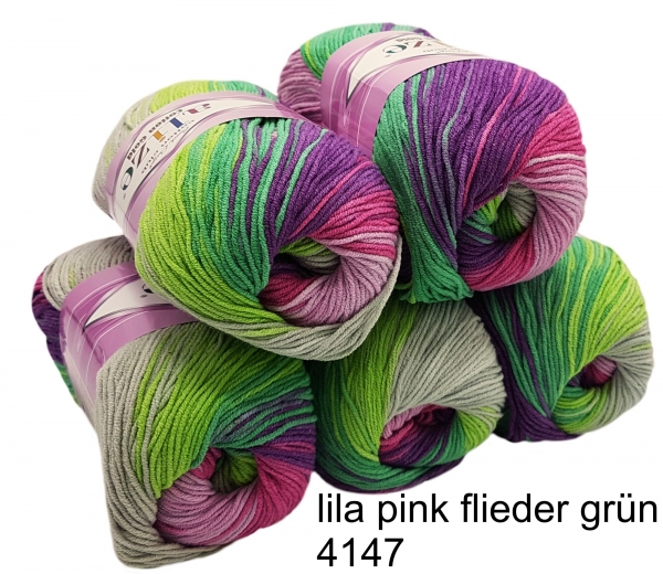 500 Gramm Strickwolle Alize Cotton gold Batik, Strickgarn mit Farbverlauf, 55% Baumwolle, mehrfarbig