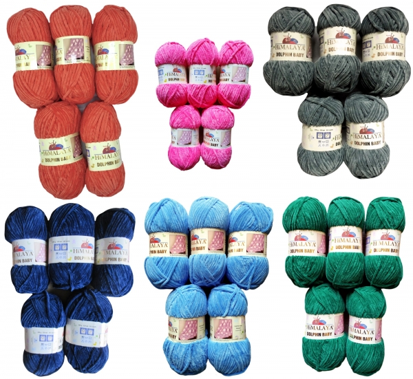 Dolphin Baby Wollgarn Set - Samtiges Chenillegarn Mit Häkelnadeln & Zubehör